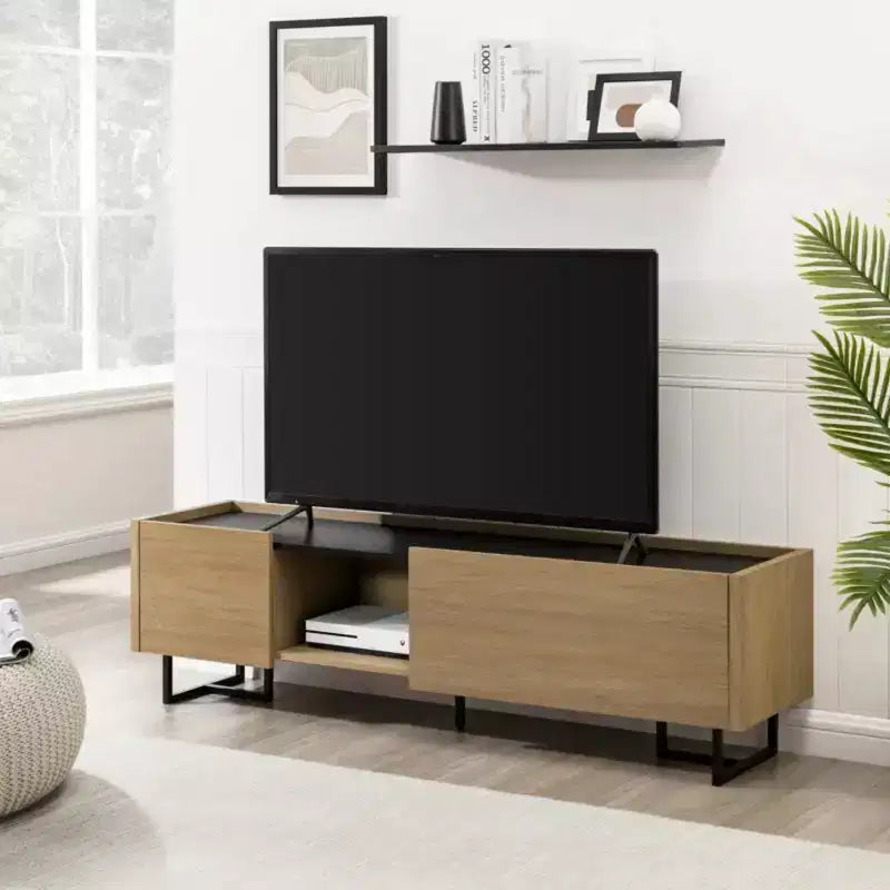 Mobile TV moderno Allen da 160 cm in legno con scomparti