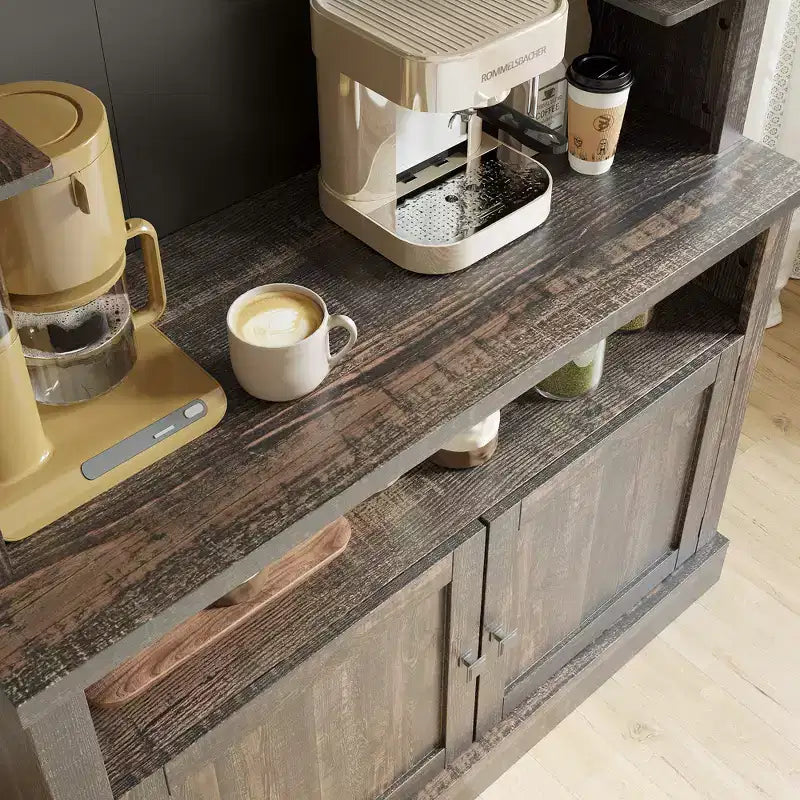 Credenza da cucina da 183 cm con contenitore e luci a LED