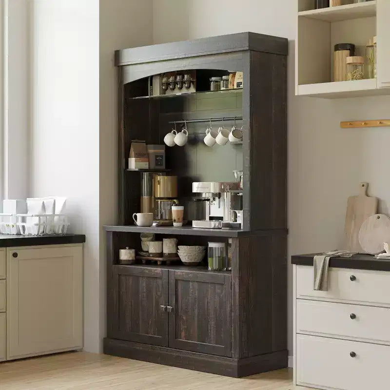 Credenza da cucina da 183 cm con contenitore e luci a LED