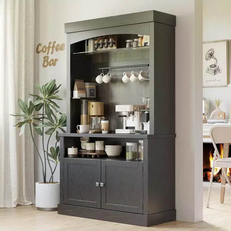 Credenza da cucina da 183 cm con contenitore e luci a LED