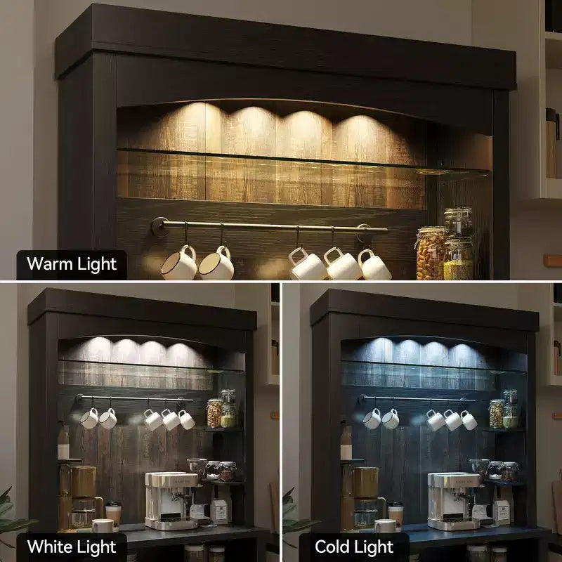Credenza da cucina da 183 cm con contenitore e luci a LED
