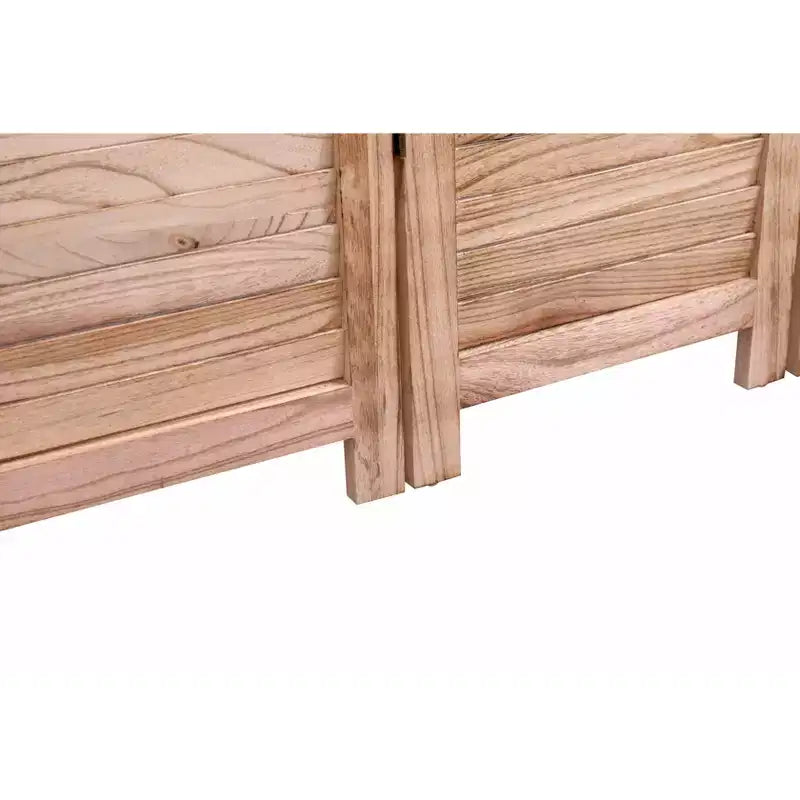Divisorio Pieghevole a 4 Pannelli in Legno Massello, 165 x 140 cm