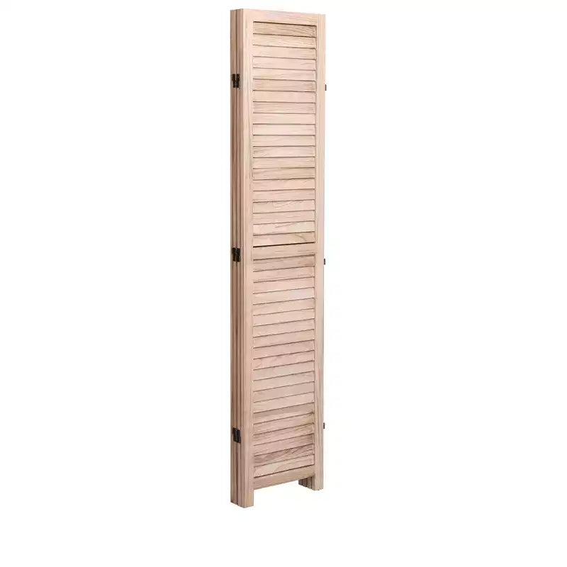 Divisorio Pieghevole a 4 Pannelli in Legno Massello, 165 x 140 cm