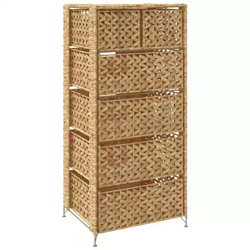 Cassettiera contenitore in giacinto d'acqua con 6 cesti – 47 x 37 x 100 cm