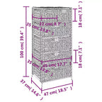 Cassettiera contenitore in giacinto d'acqua con 6 cesti – 47 x 37 x 100 cm