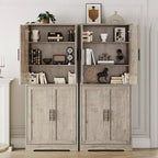 Dispensa da cucina indipendente con ante e ripiani regolabili, armadio contenitore alto 178 cm