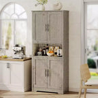 Dispensa da cucina indipendente con ante e ripiani regolabili, armadio contenitore alto 178 cm