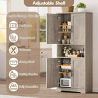 Dispensa da cucina indipendente con ante e ripiani regolabili, armadio contenitore alto 178 cm
