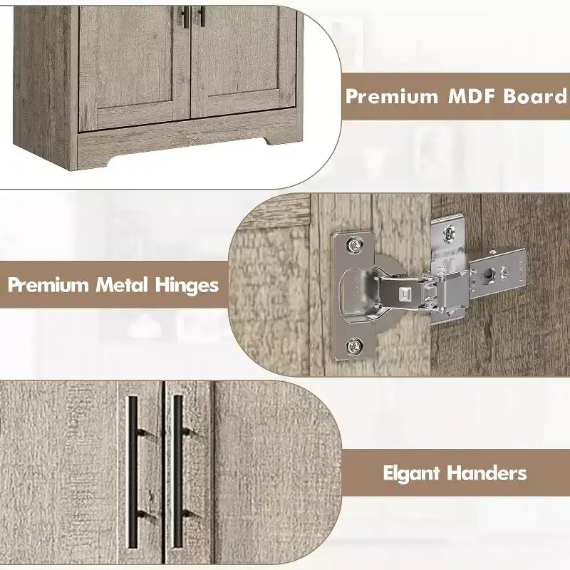 Dispensa da cucina indipendente con ante e ripiani regolabili, armadio contenitore alto 178 cm