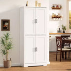Dispensa da cucina indipendente con ante e ripiani regolabili, armadio contenitore alto 178 cm