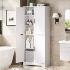 Dispensa da cucina indipendente con ante e ripiani regolabili, armadio contenitore alto 178 cm
