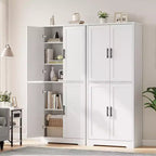 Dispensa da cucina indipendente con ante e ripiani regolabili, armadio contenitore alto 178 cm