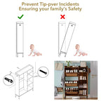 Scarpiera in Rattan con 3 Cassetti a Ribalta - Organizzatore per Scarpe Stretto a 4 Ripiani per Ingresso