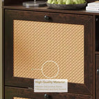 Scarpiera in Rattan con 3 Cassetti a Ribalta - Organizzatore per Scarpe Stretto a 4 Ripiani per Ingresso