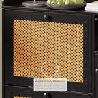 Scarpiera in Rattan con 3 Cassetti a Ribalta - Organizzatore per Scarpe Stretto a 4 Ripiani per Ingresso