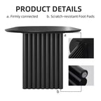 Tavolo da pranzo ovale da 67" per 6 persone, tavolo da cucina in legno massello con base a doppio piedistallo, nero