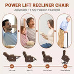 Poltrona Reclinabile Power Lift con Funzione Massaggio e Riscaldamento per Anziani