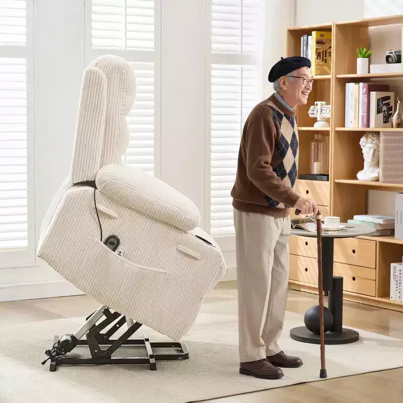 Poltrona Reclinabile Power Lift con Funzione Massaggio e Riscaldamento per Anziani