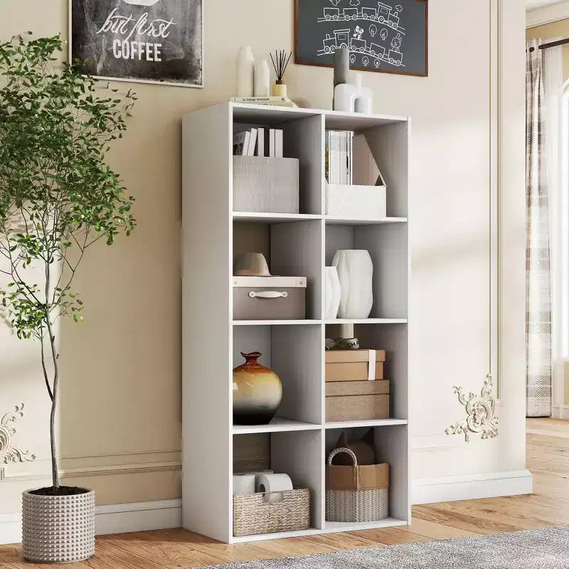 Organizzatore Portaoggetti a 8 Cubi con Pannelli Posteriori Rimovibili - Libreria Aperta Extra Lunga e Robusta da 47,7 Pollici