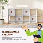Organizzatore Portaoggetti a 8 Cubi con Pannelli Posteriori Rimovibili - Libreria Aperta Extra Lunga e Robusta da 47,7 Pollici