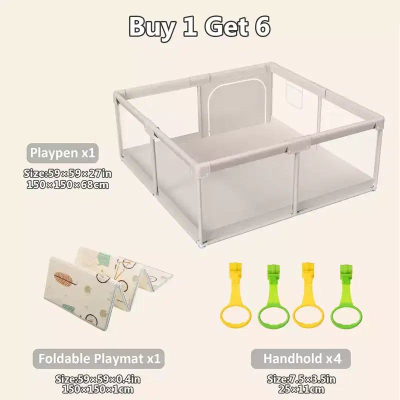 Box per bambini con tappeto, 150x150 cm, recinzione attività interna ed esterna per neonati e bambini piccoli