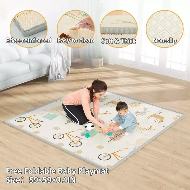 Box per bambini con tappeto, 150x150 cm, recinzione attività interna ed esterna per neonati e bambini piccoli