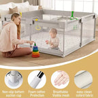 Box per bambini con tappeto, 150x150 cm, recinzione attività interna ed esterna per neonati e bambini piccoli