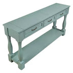 Consolle da 63'' con 3 cassetti e ripiano inferiore, blu retrò