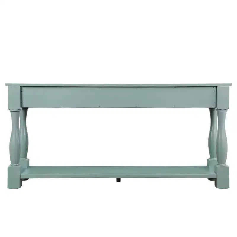 Consolle da 63'' con 3 cassetti e ripiano inferiore, blu retrò