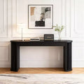 Luxystar 59 Long Console Table with Curved and Straight Line Design for Entrance and Living Room, Black