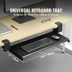 Vassoio per Tastiera Sottoscrivania con Morsetto – Piattaforma Ergonomica Estraibile, 68 x 28 cm