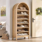 Armadio espositore ad arco da fattoria a 7 ripiani con ripiani regolabili, libreria alta autoportante per dispensa cucina soggiorno