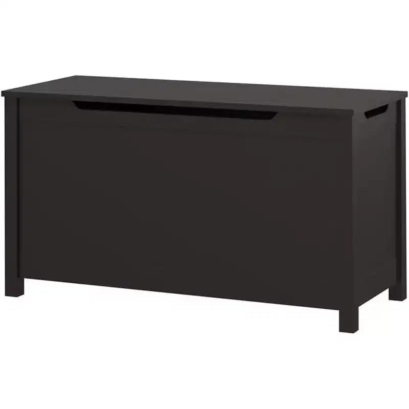 Baule portagiochi in legno con coperchio e cerniera di sicurezza, panca per bambini, marrone scuro (80 x 33 x 42,4 cm)