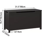 Baule portagiochi in legno con coperchio e cerniera di sicurezza, panca per bambini, marrone scuro (80 x 33 x 42,4 cm)