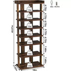 Scarpiera stretta in legno – Organizzatore verticale a 8 ripiani, contiene fino a 20 paia