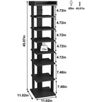 Scarpiera verticale sottile a 7 ripiani in legno per ingresso e armadio, può contenere 7-10 paia