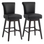 Spruce&Spring Bar Height Swivel Barstool with Curved Back and Thick Cushioned Seat