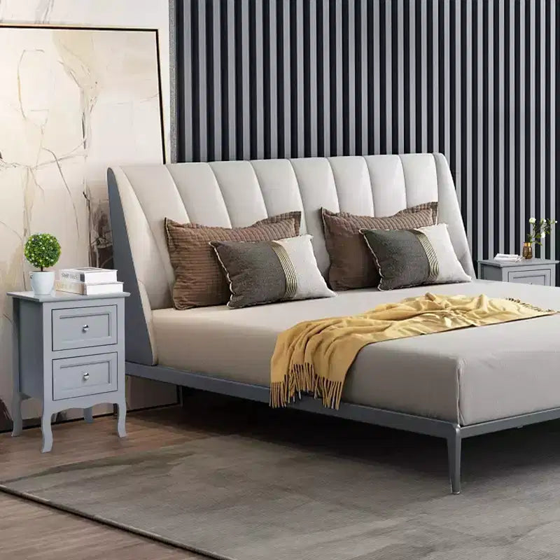 Comodino a due ripiani – Set da 2, stile country con mensola aperta