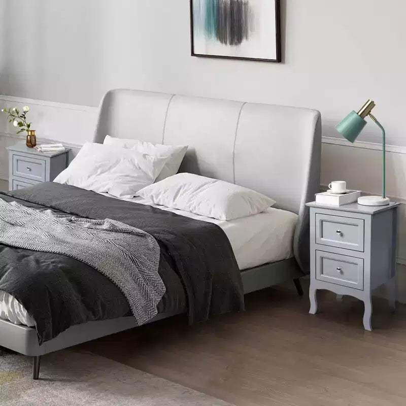 Comodino a due ripiani – Set da 2, stile country con mensola aperta