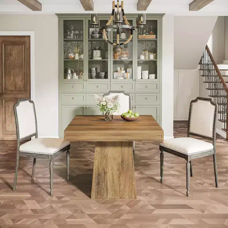 Tavolo da pranzo quadrato per 4 persone — Tavolo da cucina da 80 cm con base a piedistallo