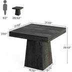Tavolo da pranzo quadrato per 4 persone — Tavolo da cucina da 80 cm con base a piedistallo