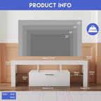 Mobile TV moderno a LED con cassetti e ripiano in vetro