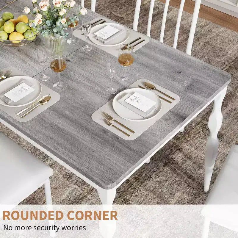 Tavolo da Pranzo Rettangolare per 6 Persone – Tavolo da Cucina Grande con Piano da 190 cm