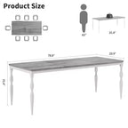 Tavolo da Pranzo Rettangolare per 6 Persone – Tavolo da Cucina Grande con Piano da 190 cm