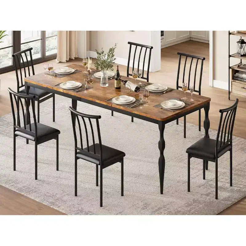 Tavolo da Pranzo Rettangolare per 6 Persone – Tavolo da Cucina Grande con Piano da 190 cm