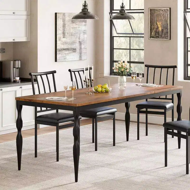 Tavolo da Pranzo Rettangolare per 6 Persone – Tavolo da Cucina Grande con Piano da 190 cm