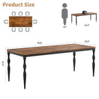 Tavolo da Pranzo Rettangolare per 6 Persone – Tavolo da Cucina Grande con Piano da 190 cm