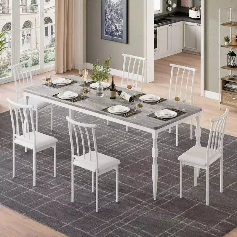 Tavolo da Pranzo Rettangolare per 6 Persone – Tavolo da Cucina Grande con Piano da 190 cm