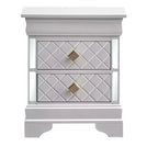 Passion Furniture Veron Pearl White 2-Drawer 21 in. W NIghtstand