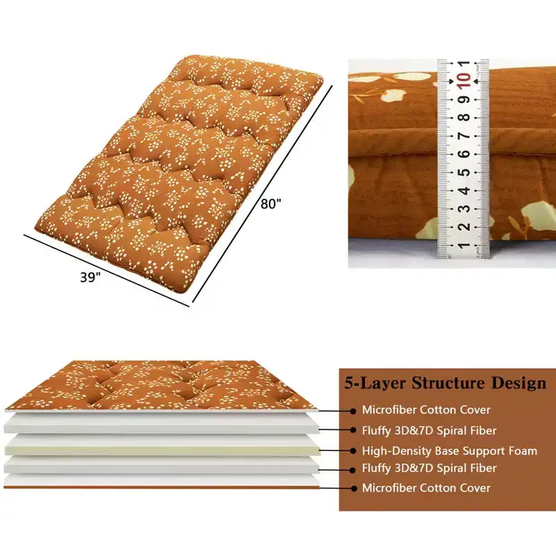 Materasso Pieghevole da Pavimento – Materassino Futon Portatile Stile Tatami
